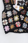 SWAYING/KNIT crochet patchwork vest SW24RE1T03 black